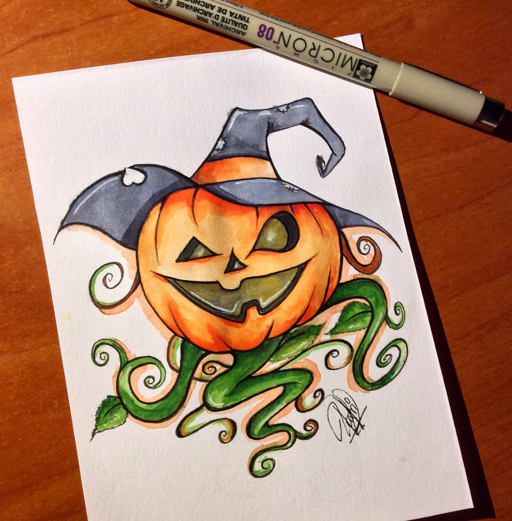 pumpkin drawlloween 2015