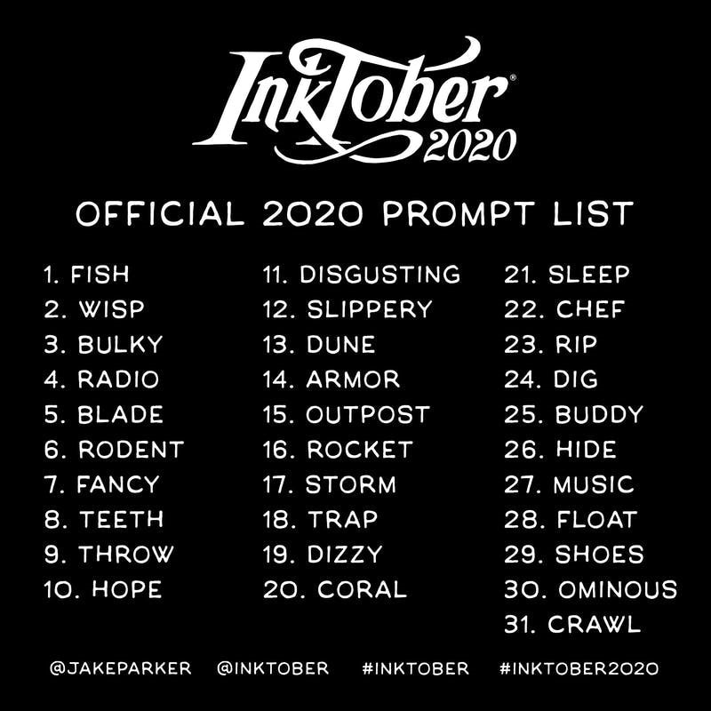 Inktober prompt list 2020