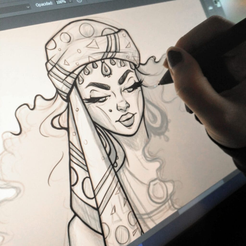 digital linework colouring book photoshop