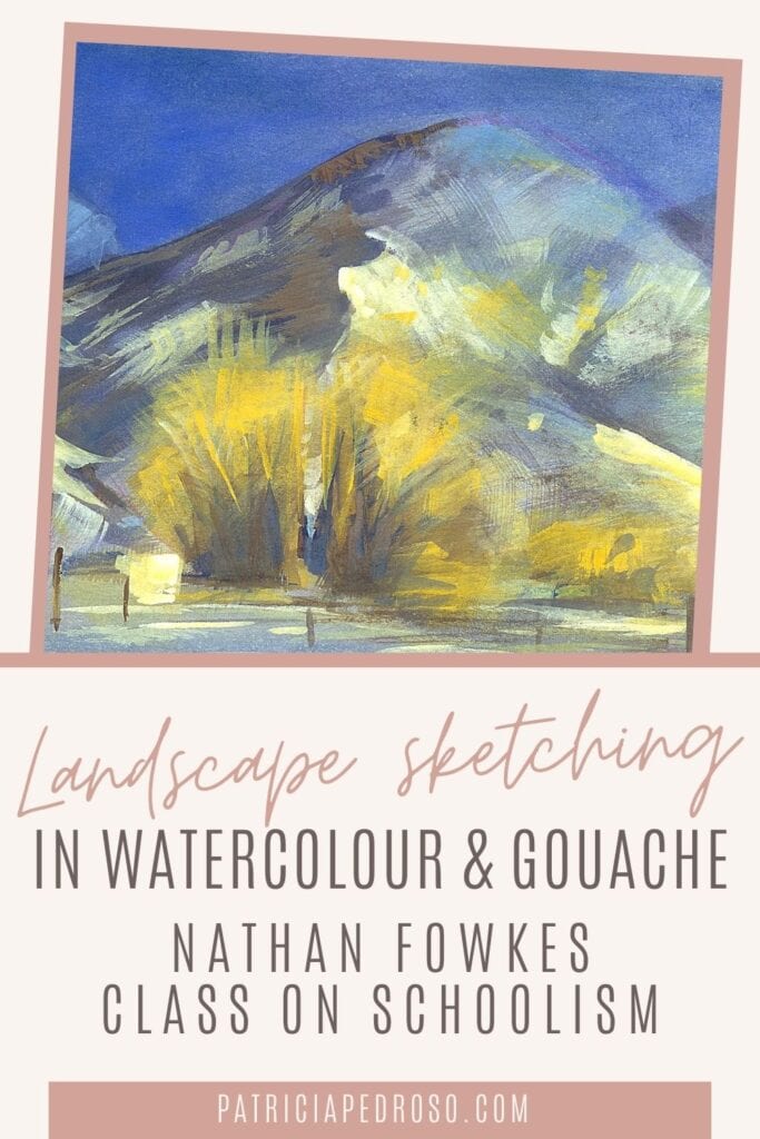 Landscape sketching in watercolour and gouache by Nathan Fowkes