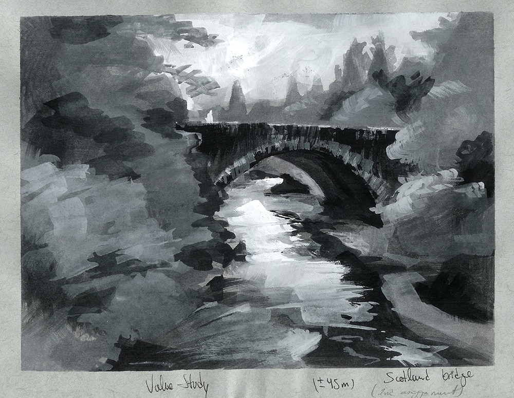 Landscape sketching in watercolour and gouache by Nathan Fowkes