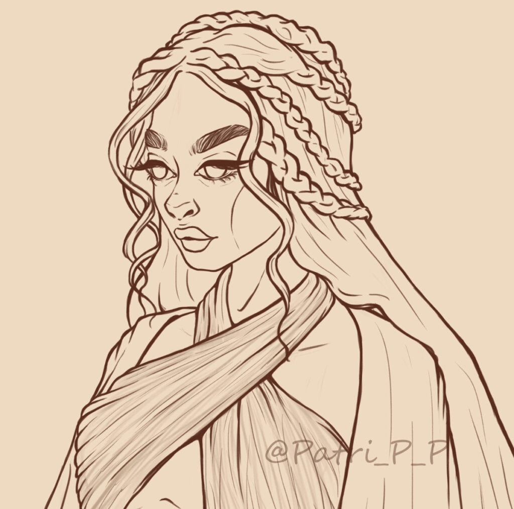 lineweight mother of dragons game of thrones daenerys digital art