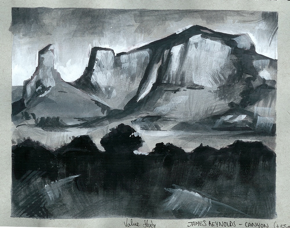 Landscape sketching in watercolour and gouache by Nathan Fowkes