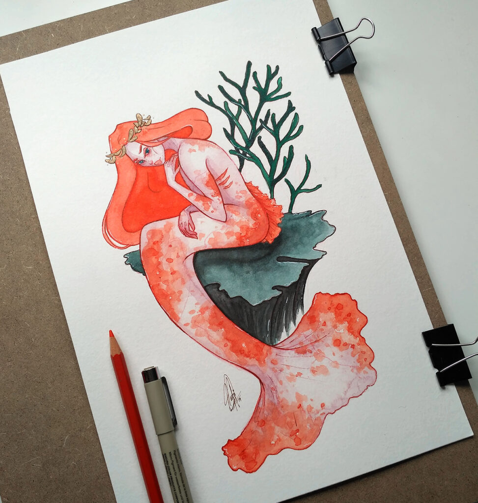 mermay 2019 watercolour painting