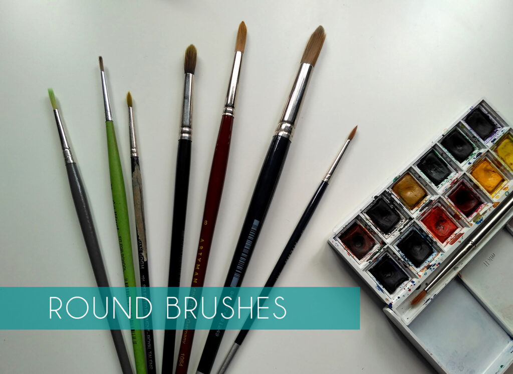 types of brushes round watercolour