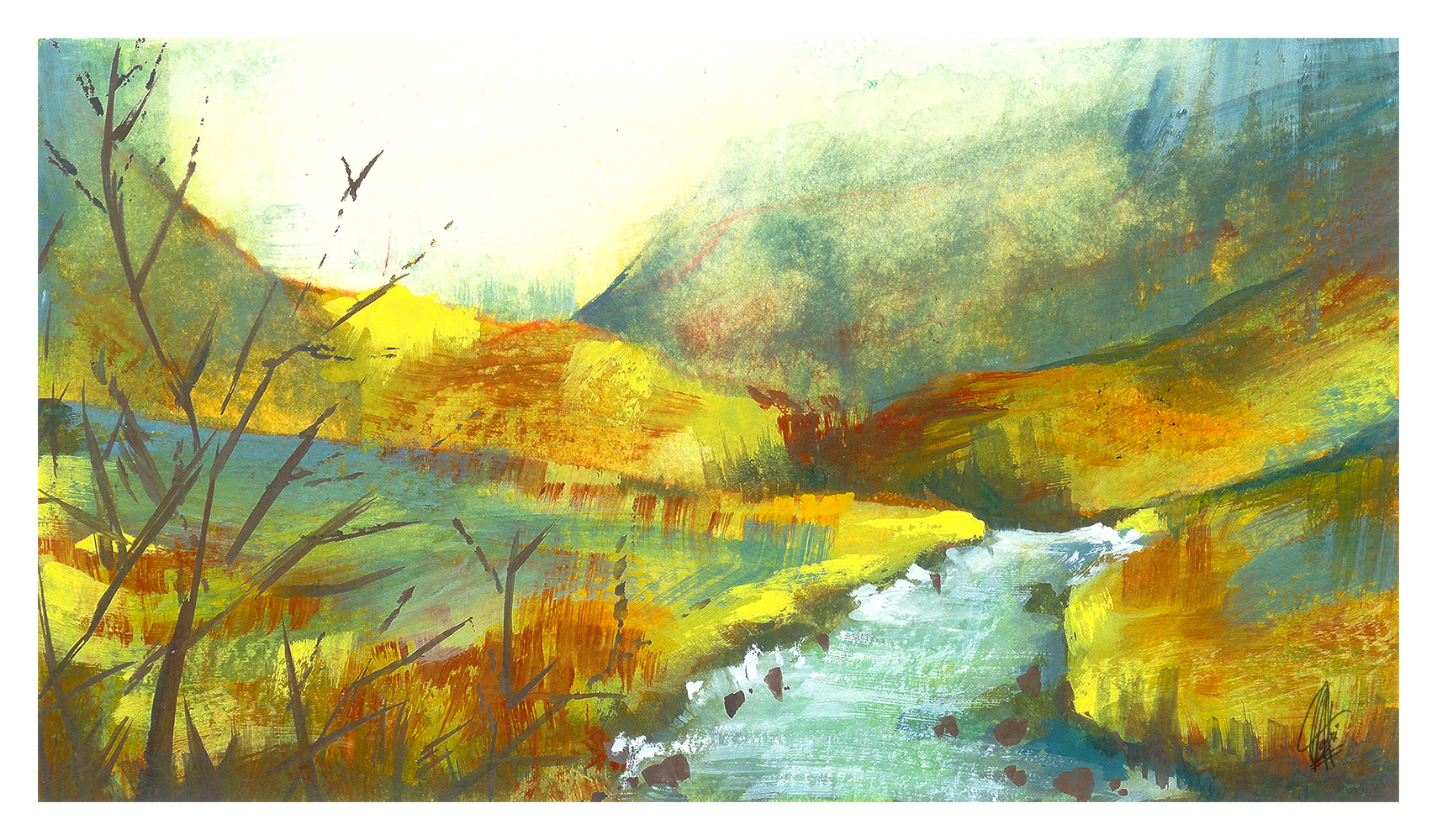 highlands scotland autumn landscape painting gouache patricia pedroso