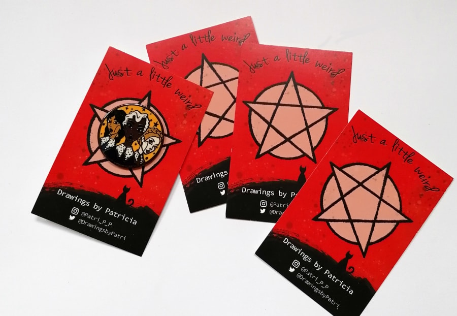 enamel pins packaging back cards chilling adventures of sabrina