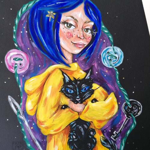 coraline laika acrylic painting original art patricia pedroso