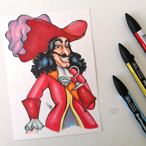 disney villain marker illustrations hook