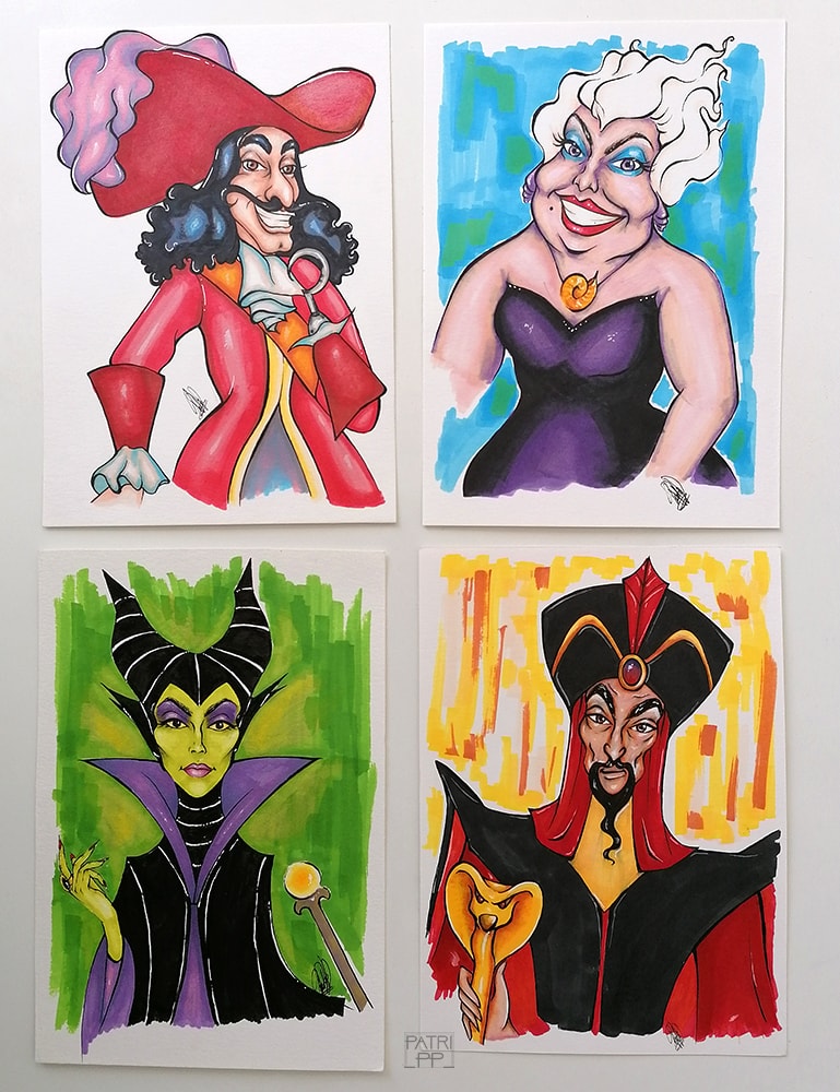 Disney Villains Marker Illustrations – Originals (Choose 1 or set) |  Patricia Pedroso