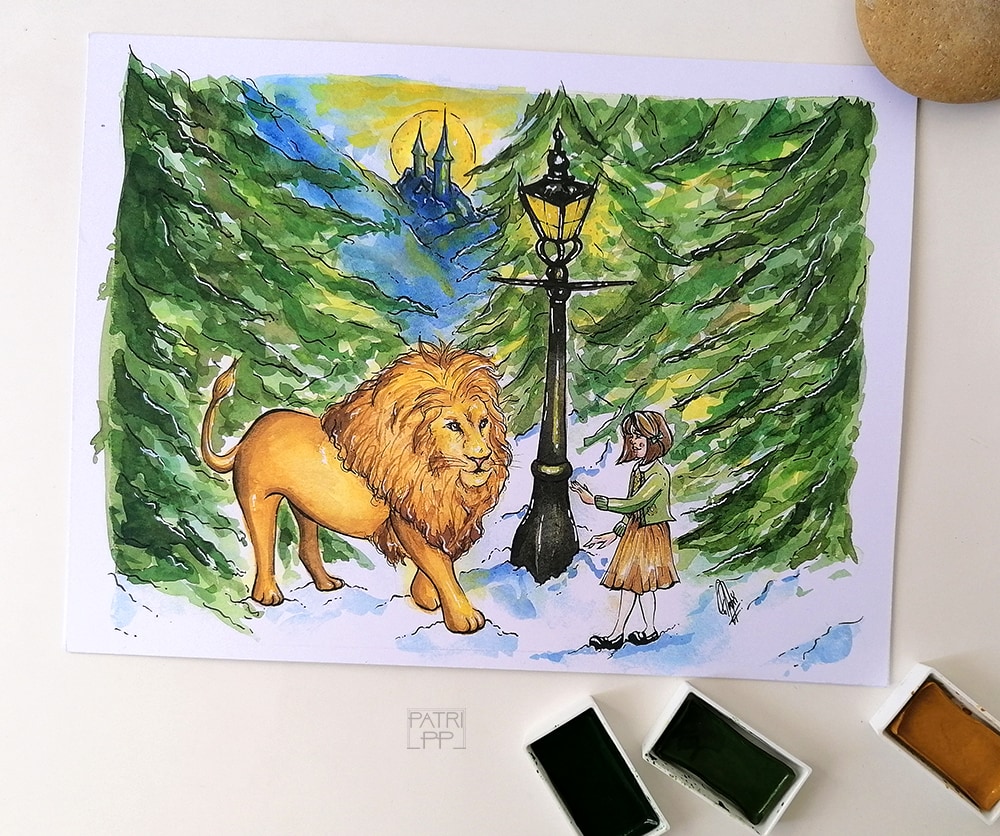 Lucy and Aslan – Art Print