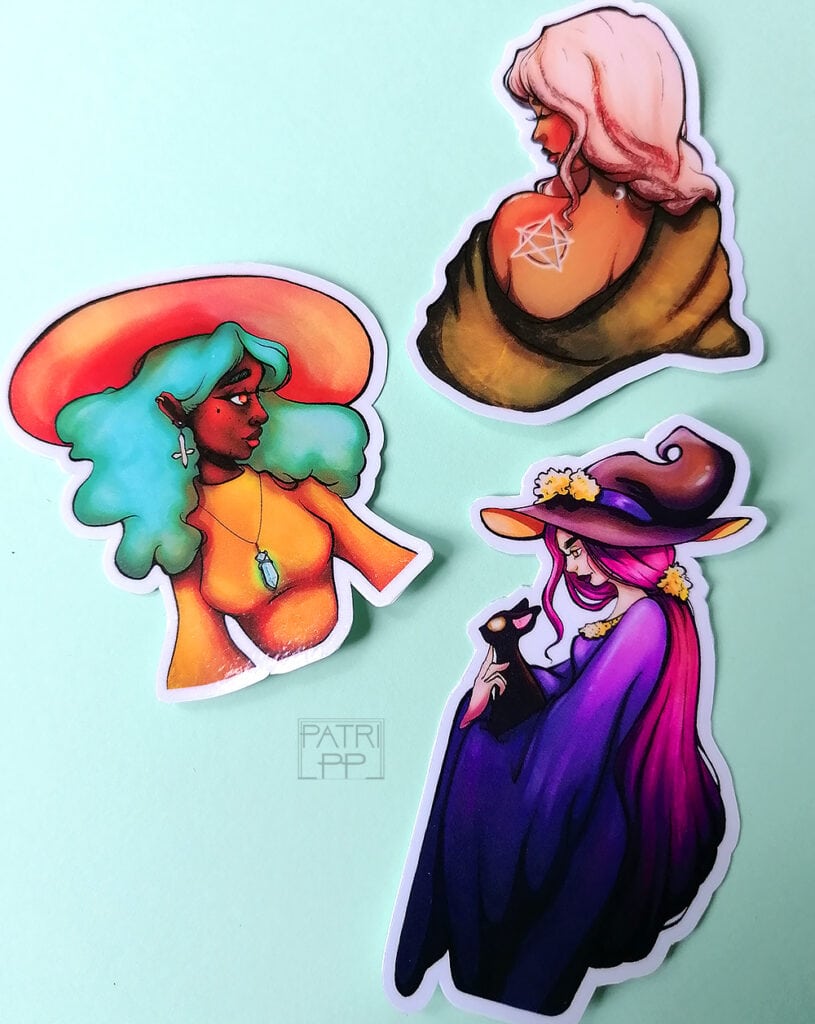 witchy witches sticker set vinyl waterproof high quality