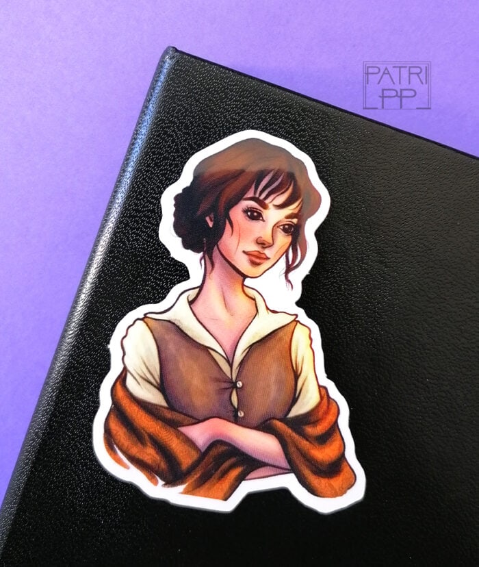 lizzy bennet vinyl sticker pride and prejudice jane austen