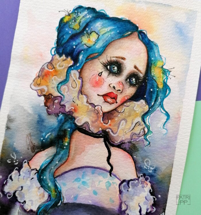 Doll's Pain - watercolour painting patricia pedroso