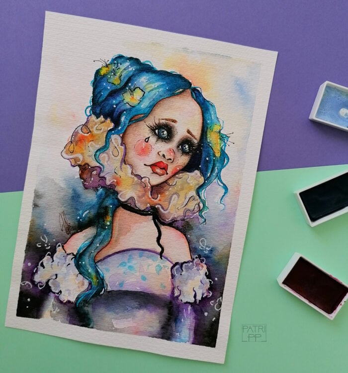 Doll's Pain - watercolour painting patricia pedroso