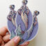 flapper mermaid sticker holographic matte purple