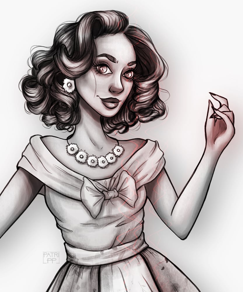 Wanda 50s wandavision digital drawing style