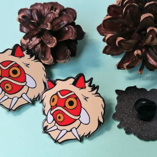 Mononoke mask enamel pin