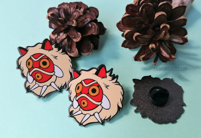 Mononoke mask enamel pin