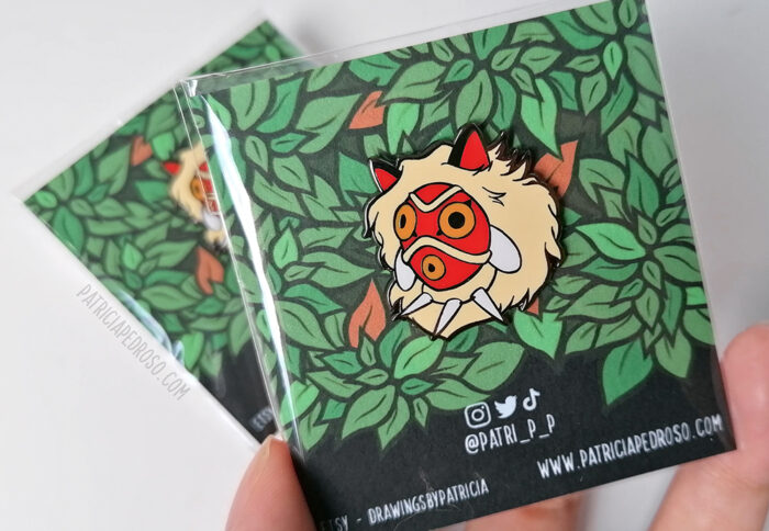 Mononoke mask enamel pin