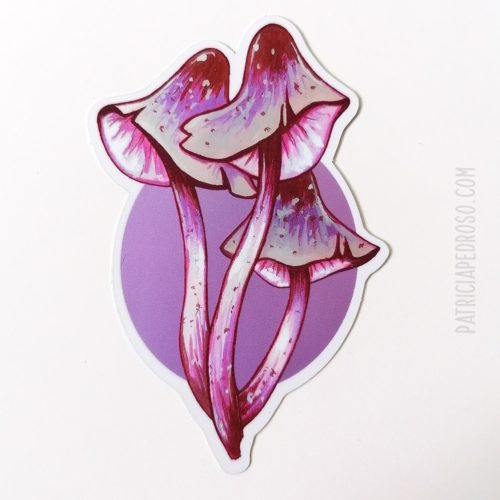 magic mushrooms stickers matte mirror