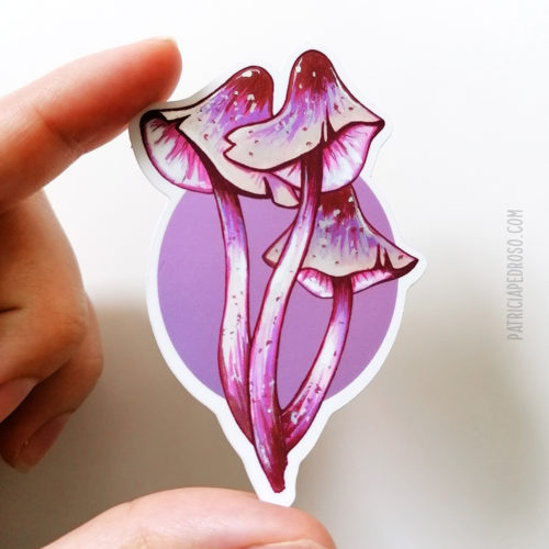 magic mushrooms stickers matte mirror