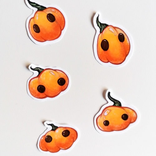 Pumpky halloween ghost sticker set