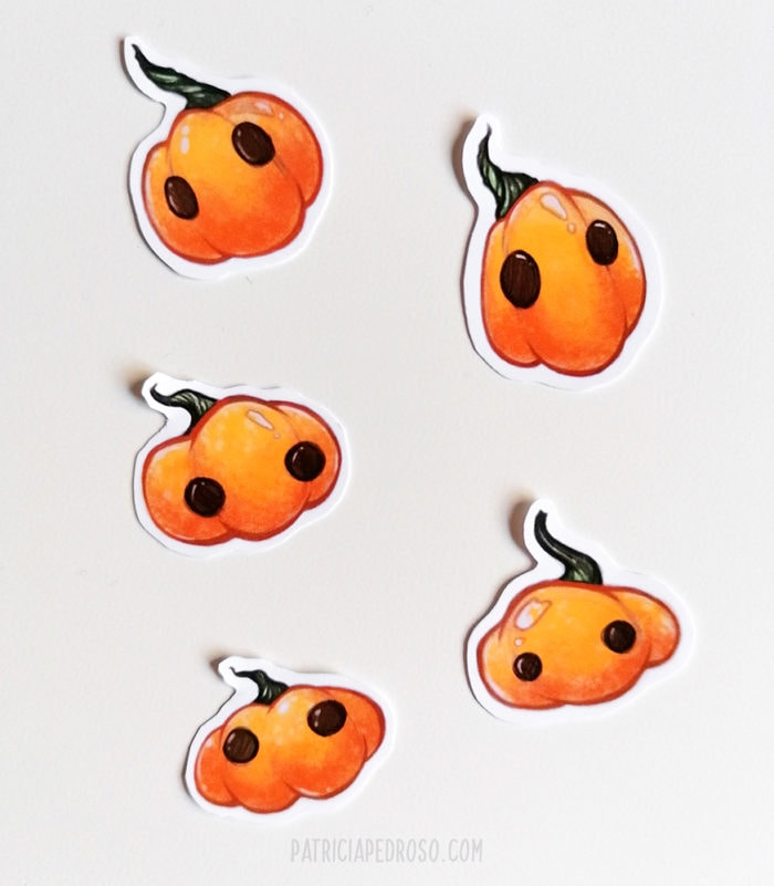 Pumpky halloween ghost sticker set