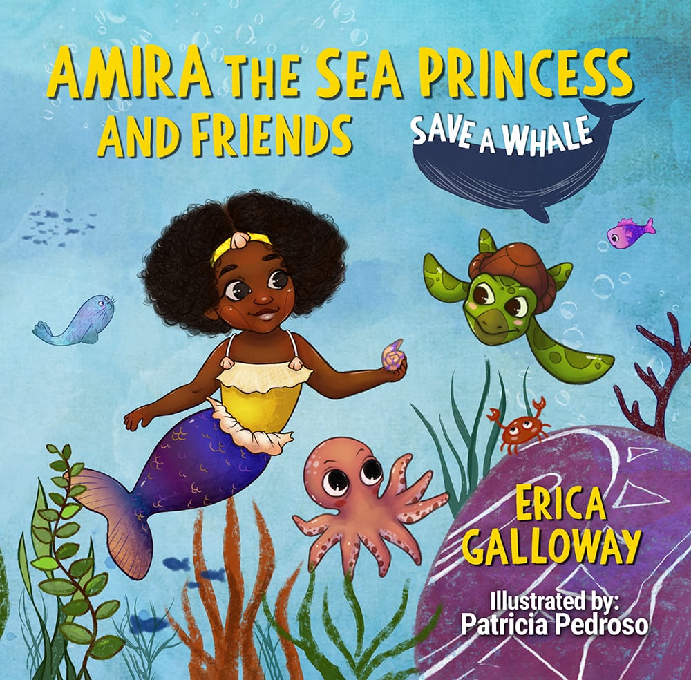 Amira the sea princess Childrens book mermaid artist illustrator under sea