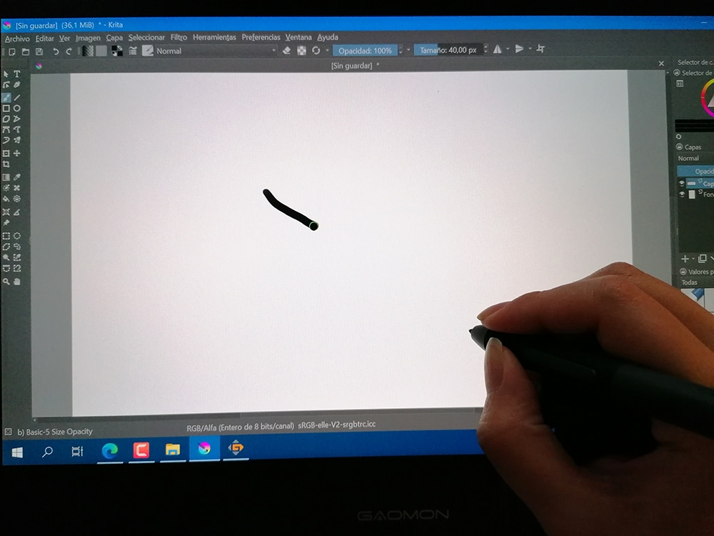 Gaomon PD1320 unboxing review cursor offset on krita